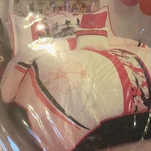 Roxy pink and brown duvet set